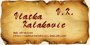 Vlatka Kalaković vizit kartica